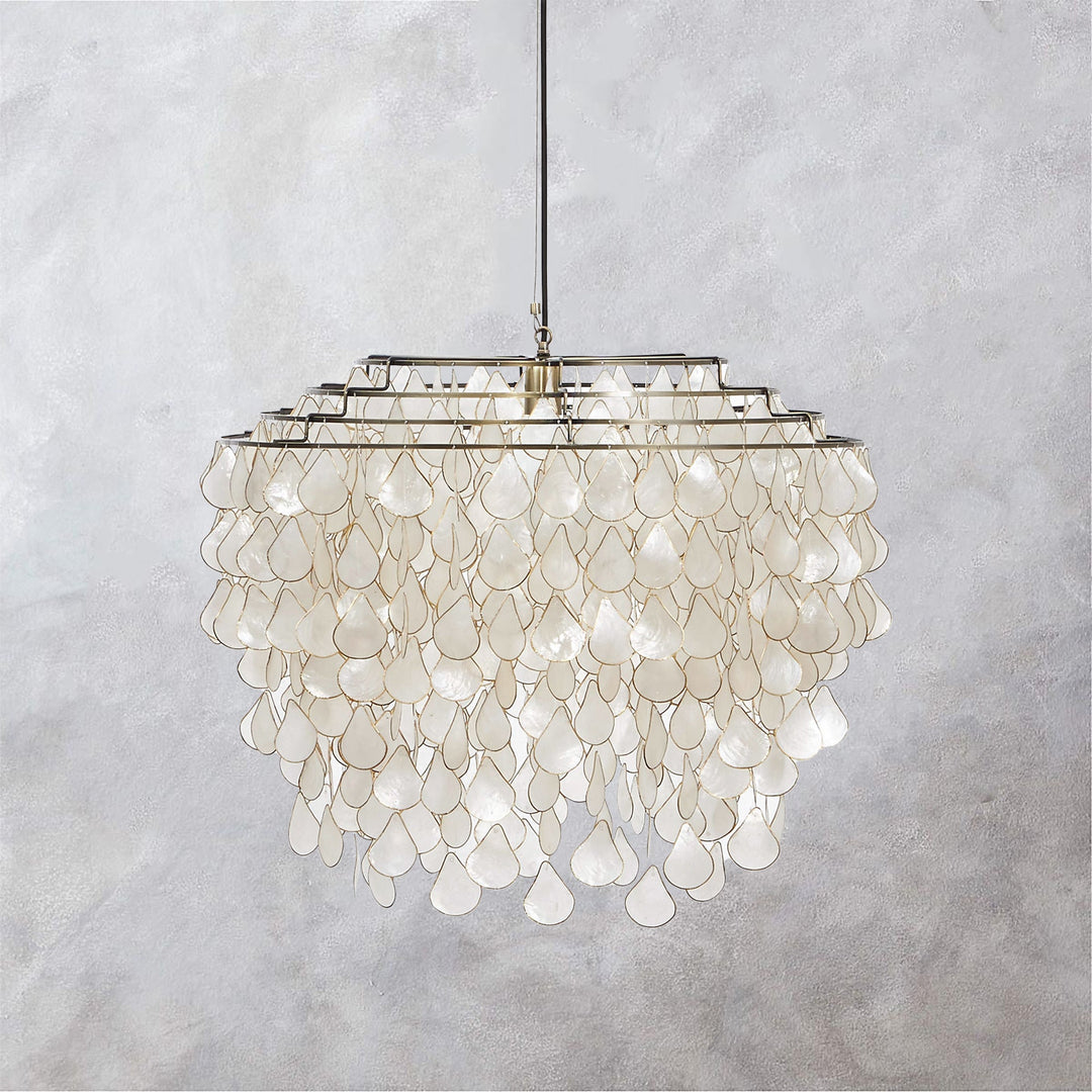 Capiz Chain of Handcrafted Capiz Shell Chandelier