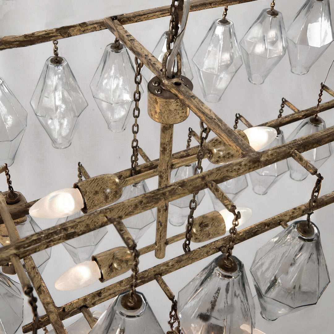 Crystal for Elegant Cascade Hand-Finished Crystal Dining Room Chandelier