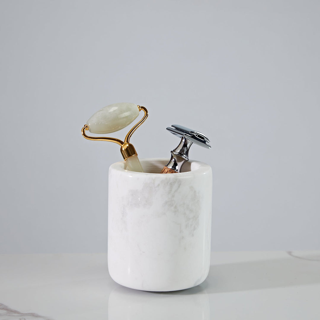 NeatEssence Marble Bath Accessories with Unique Design and Honed Smooth Finish for Elegant Bathroom Decor