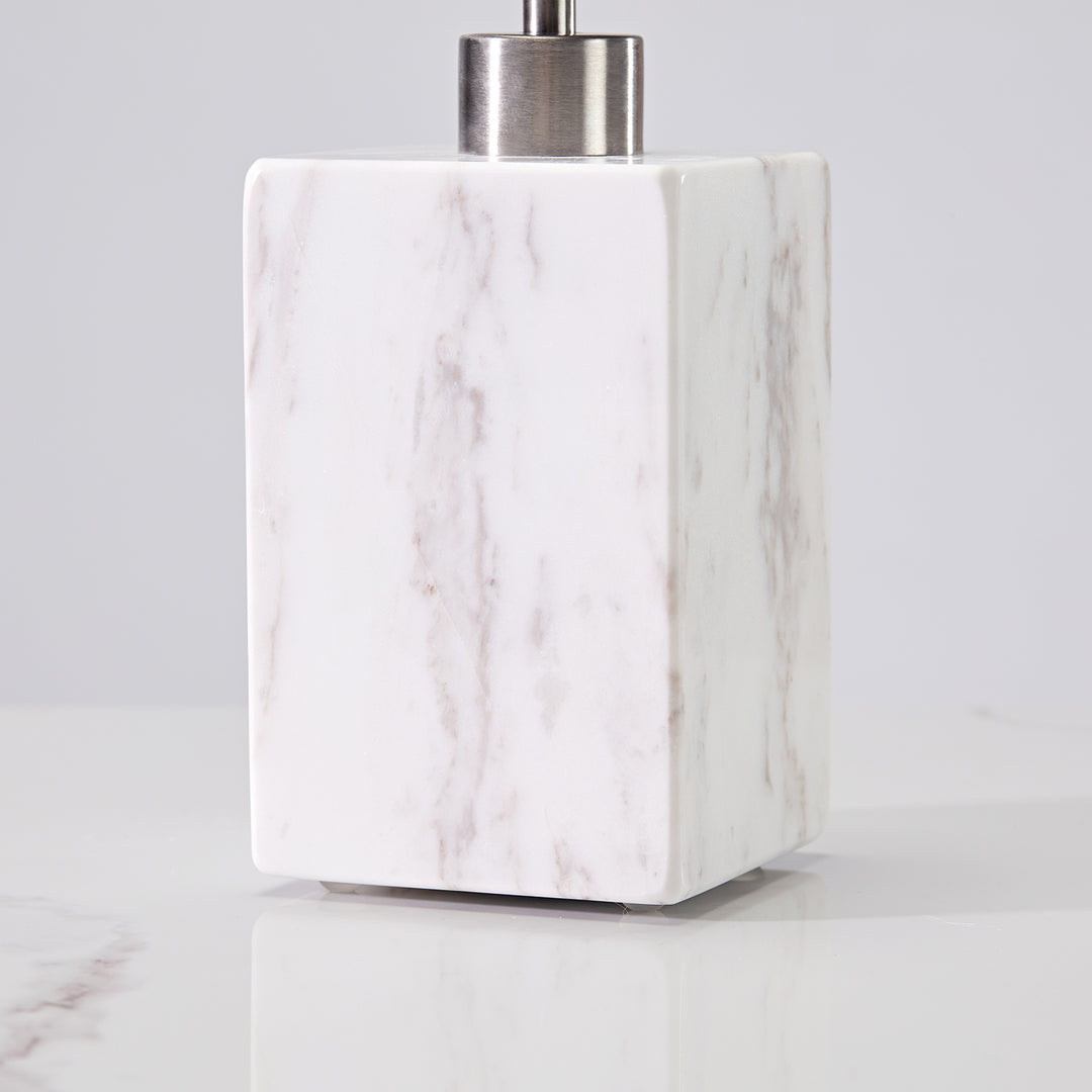 Polished Arabascato Marble Bath Accessories with Stainless Steel Pump - Elegant Decor for Marble Bathrooms, Featuring Unique Veining