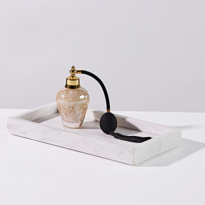 Polished Arabascato Marble Bath Accessories with Stainless Steel Pump - Elegant Decor for Marble Bathrooms, Featuring Unique Veining