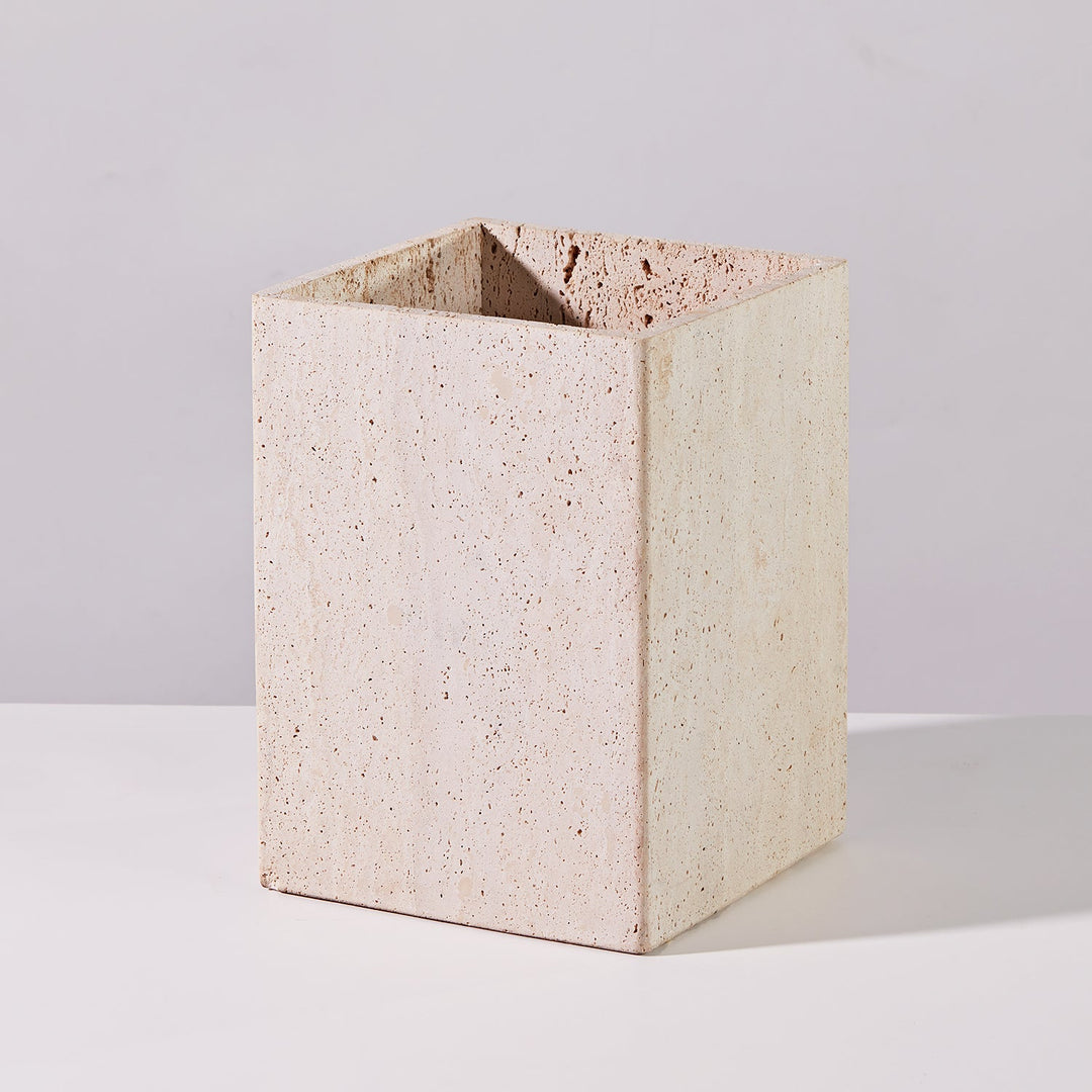 Nature's Touch Travertine Bath Accessories with Organic Edge and Unique Variations for Rustic Bathroom Decor