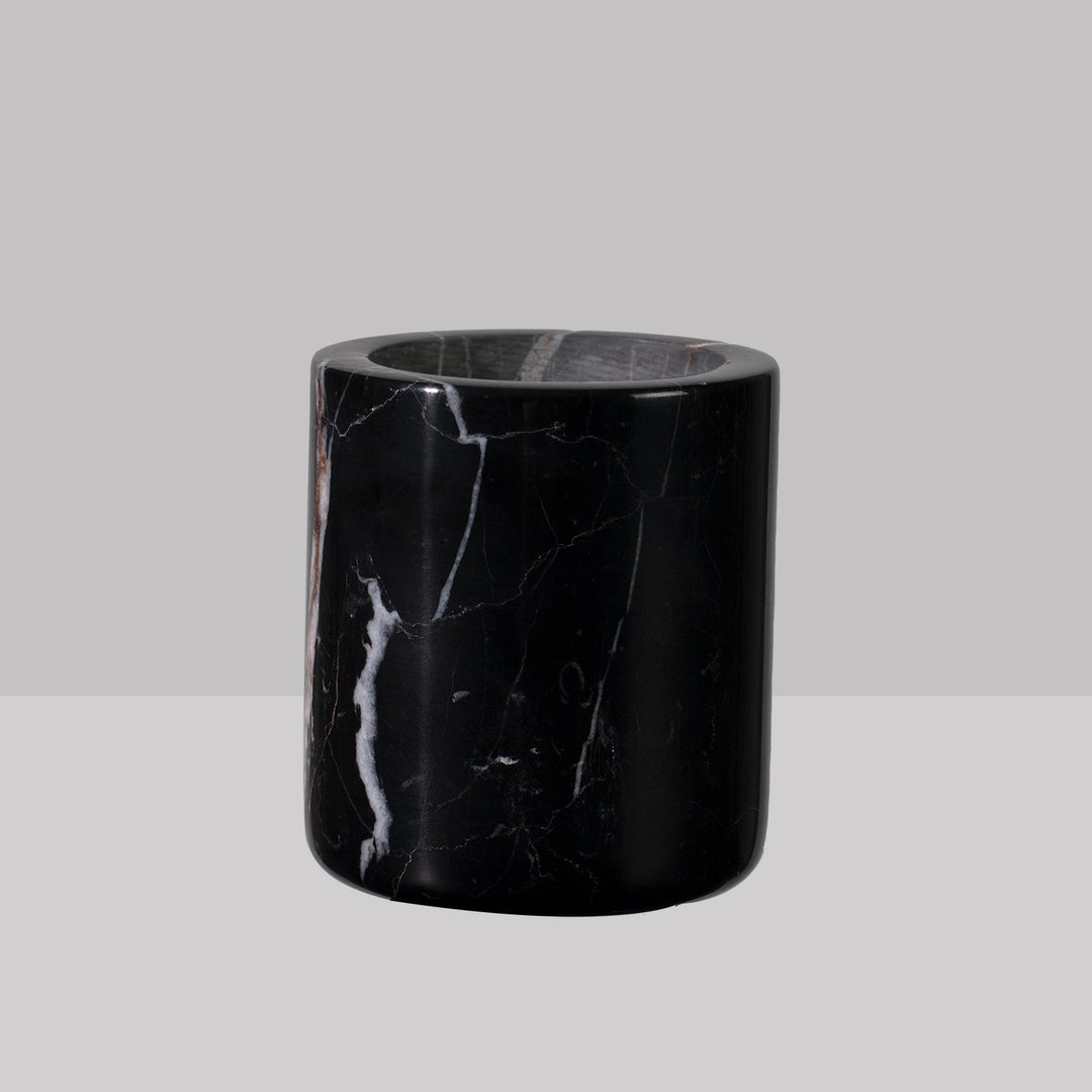 Handcrafted Black Marquina Marble Bath Accessories - Unique and Chic Bathroom Supplies for Elegant Decor