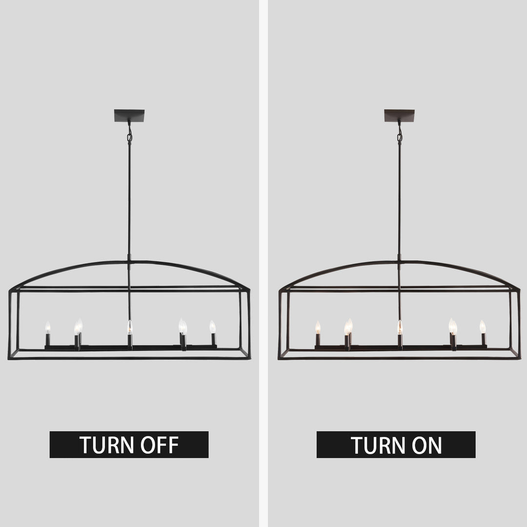 ForgeCurve Dining Chandelier - Modern Hand-Forged Chandelier with Organic Curves Suitable for Dining Room And Living Room