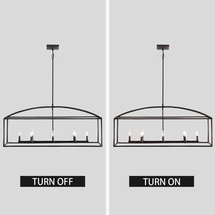 ForgeCurve Dining Chandelier - Modern Hand-Forged Chandelier with Organic Curves Suitable for Dining Room And Living Room