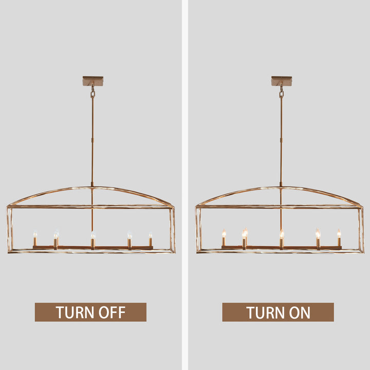 ForgeCurve Dining Chandelier - Modern Hand-Forged Chandelier with Organic Curves Suitable for Dining Room And Living Room