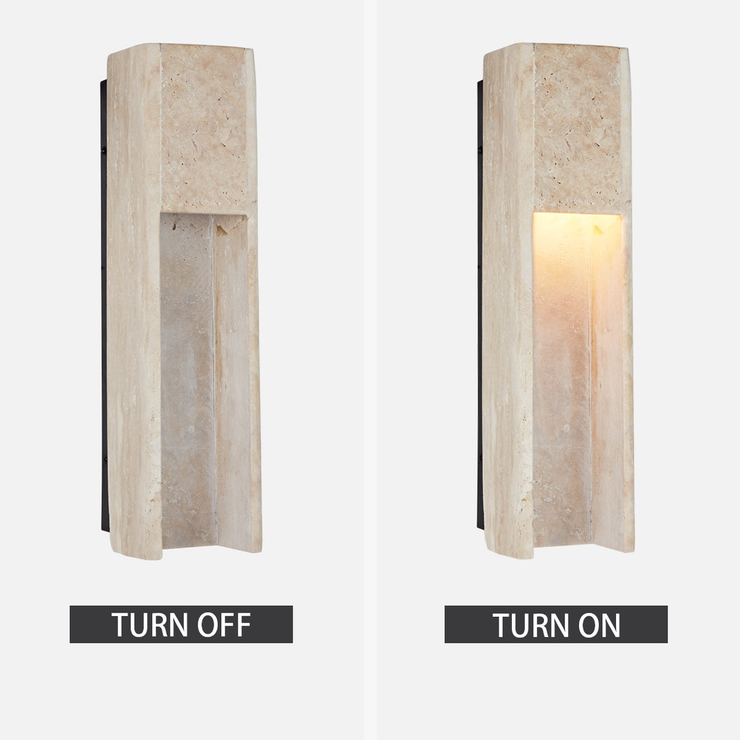 Travertine Polished Stainless Steel Canopy Indoor/Outdoor Sconce - Elegant Industrial Wall Lighting