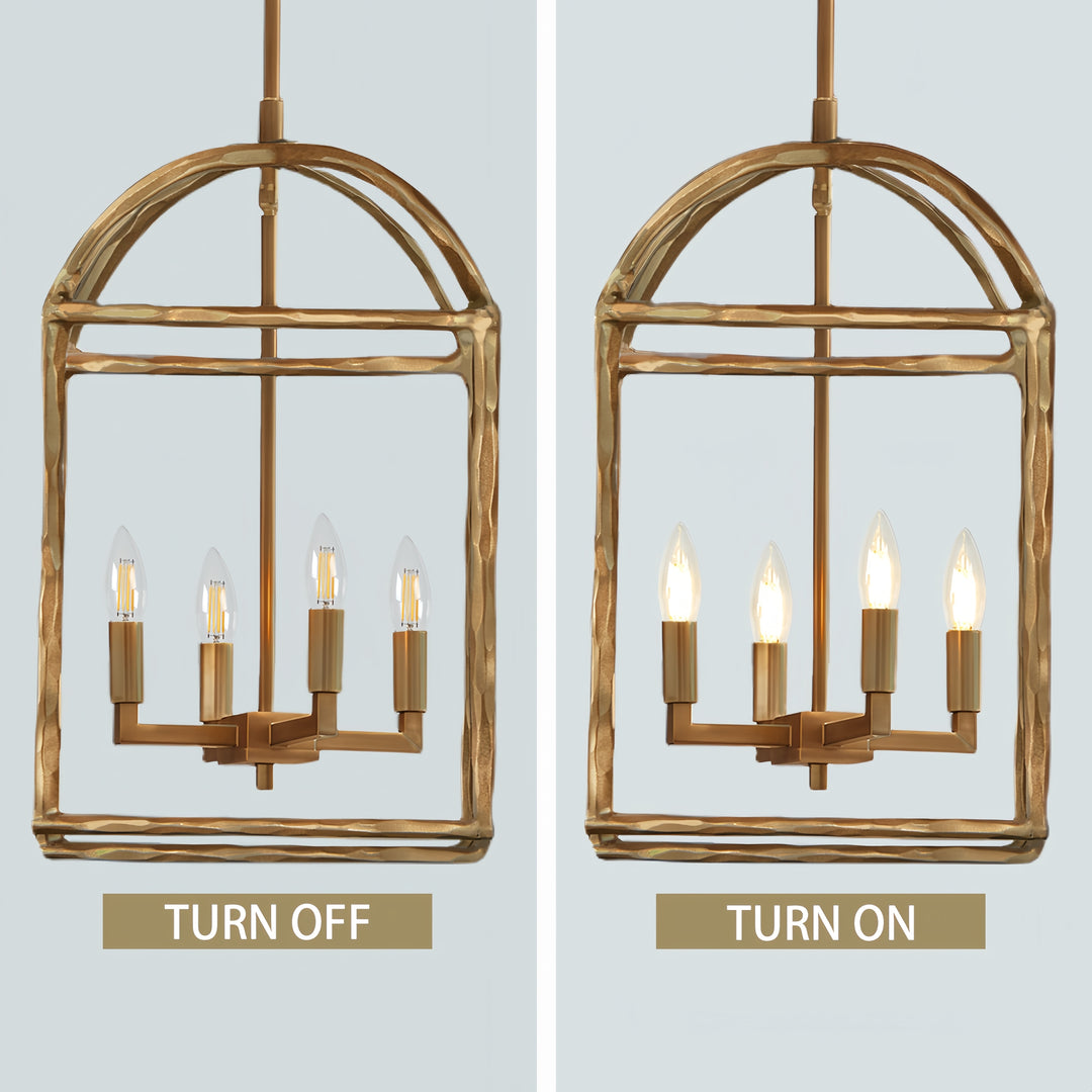 Modern Industrial Forged-Iron Pendant Light - Adjustable Height Hanging Light Fixtures, Suitable for Dining Room And Living Room