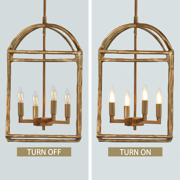 Modern Industrial Forged-Iron Pendant Light - Adjustable Height Hanging Light Fixtures, Suitable for Dining Room And Living Room