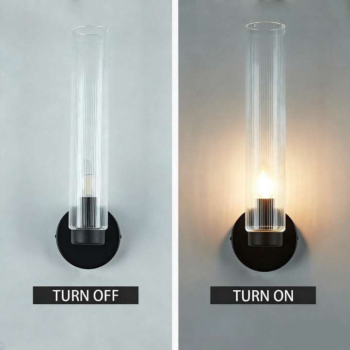 Radiant Fluted Glow Sconce - Elegant Bathroom Wall Lights with Fluted Glass Shade, Suitable for Your Makeup Lighting Mirror in the Bathroom