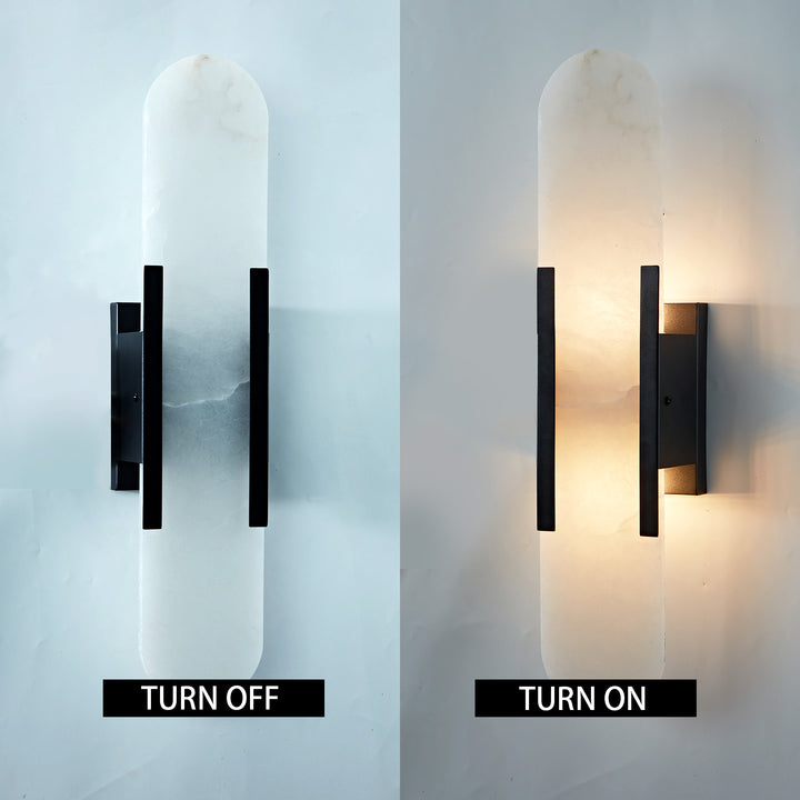 Alabaster Elegance Backplate Sconce - Elegant Alabaster Design with Stunning Finishes - Perfect for Bathroom Sconce