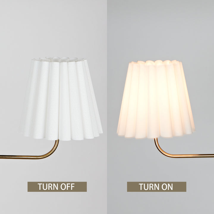 Kitchen Island Lighting with Pleated Linen Shade, 2 Lights Linear Chandelier with Adjustable Height (18-46"), Modern Ceiling Hanging Pendant Light for Dining Room, Living Room, Bedroom