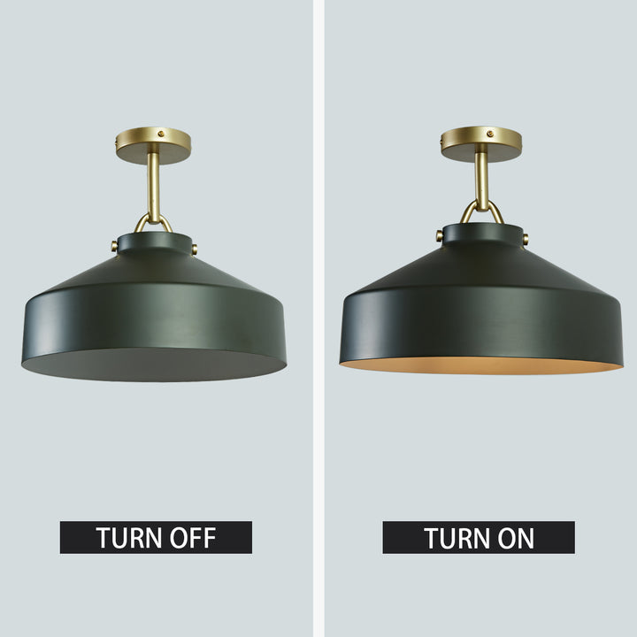 Flexillum Living Room Flush Mount 16" - Sleek Design with Angular Details, Versatile Placement, and Dimmer Switch Compatible - Perfect for Living Room, Ceiling Lamps for Living Room, and Lounge Lights Ceiling