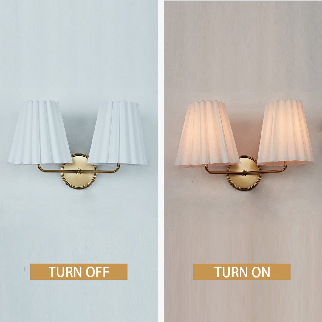 Modern Brass Double Sconce for Transitional Decor - Hardwired Lighting for Bedrooms, Living Rooms, and Hallways