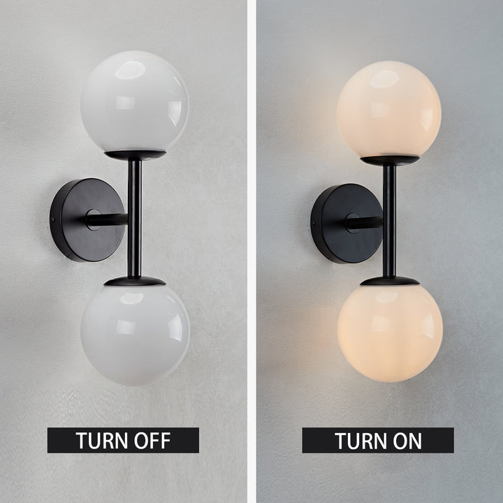 Fiberglass Glow Double Wall Sconce: Cast Fiberglass with White Textured Finish and Pewter/Gold Accents for Kitchen, Bathroom, Outdoor