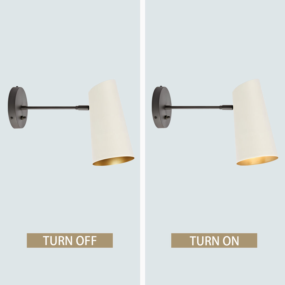 Metal Medium Streamline Glow Sconce - Articulating Brass Wall Lights for Living Room