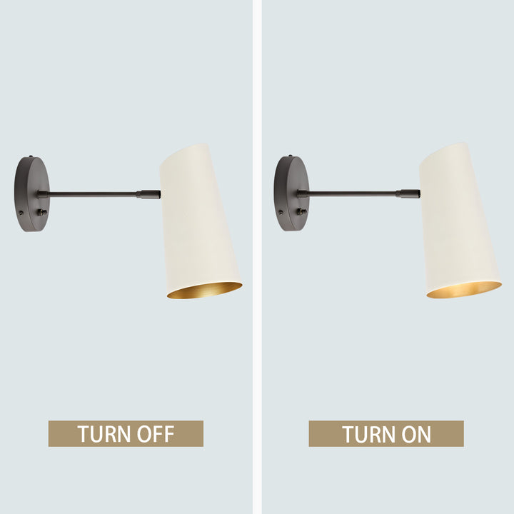 Metal Medium Streamline Glow Sconce - Articulating Brass Wall Lights for Living Room