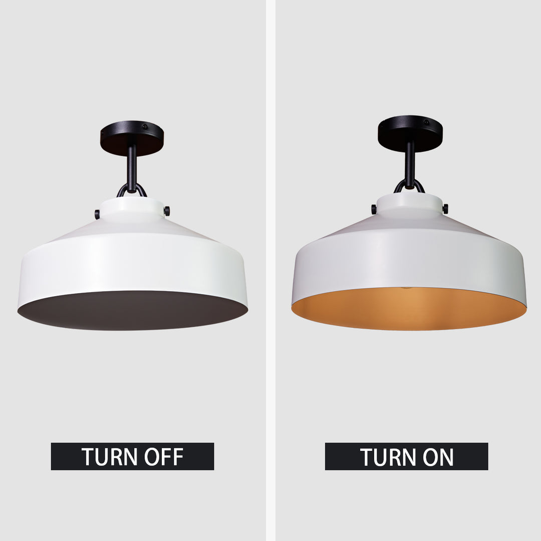 Flexillum Living Room Flush Mount 16" - Sleek Design with Angular Details, Versatile Placement, and Dimmer Switch Compatible - Perfect for Living Room, Ceiling Lamps for Living Room, and Lounge Lights Ceiling