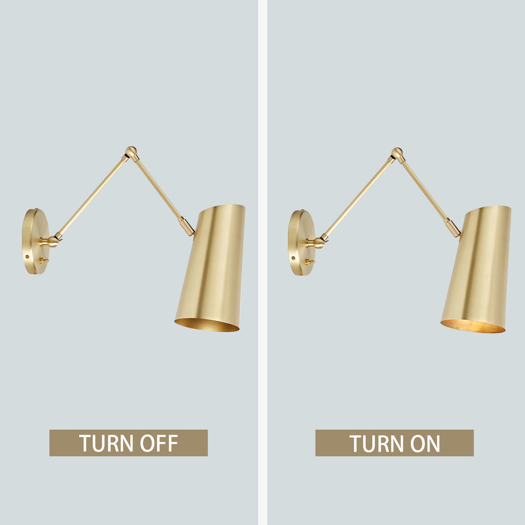 Elegant Articulating Mid-Century Modern Metal Sconce - Stylish and Functional Wall Lights for Living Room