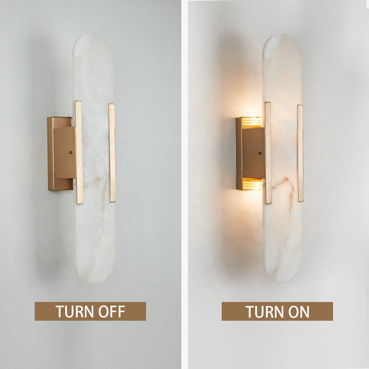 Alabaster Elegance Backplate Sconce - Elegant Alabaster Design with Stunning Finishes - Perfect for Bathroom Sconce