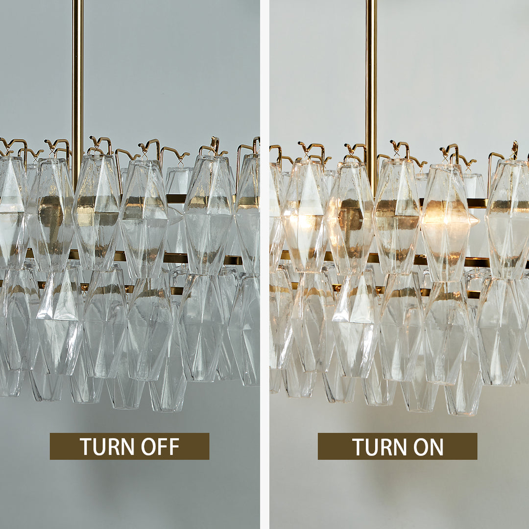 Timeless Elegance Fluted Crystal Chandelier with Luxe Metallic Finish,Fluted crystal effect ,dining room light fitting