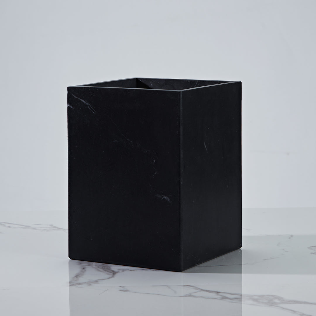 Handcrafted Black Marquina Marble Bath Accessories - Unique and Chic Bathroom Supplies for Elegant Decor