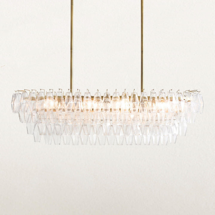 Timeless Elegance Fluted Crystal Chandelier with Luxe Metallic Finish,Fluted crystal effect ,dining room light fitting