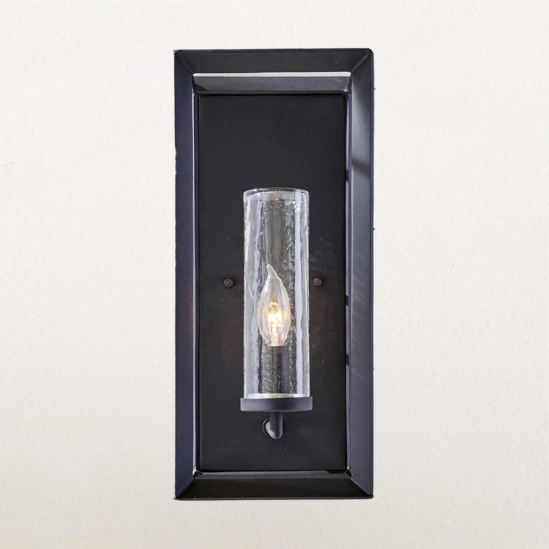 Gleaming Bronze Square Sconce - Bronze Finish with Clear Glass Shades and Dimmer Switch Compatibility - Elegant Outdoor Wall Lights for Your Exterior