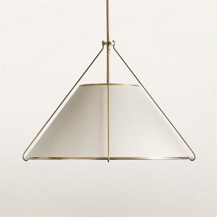 Linen Glow Brass Pendant Light - Modern Design with Burnished Brass Finish and Natural Linen Shade for Soft Lighting - Perfect for Living Room, Kitchen