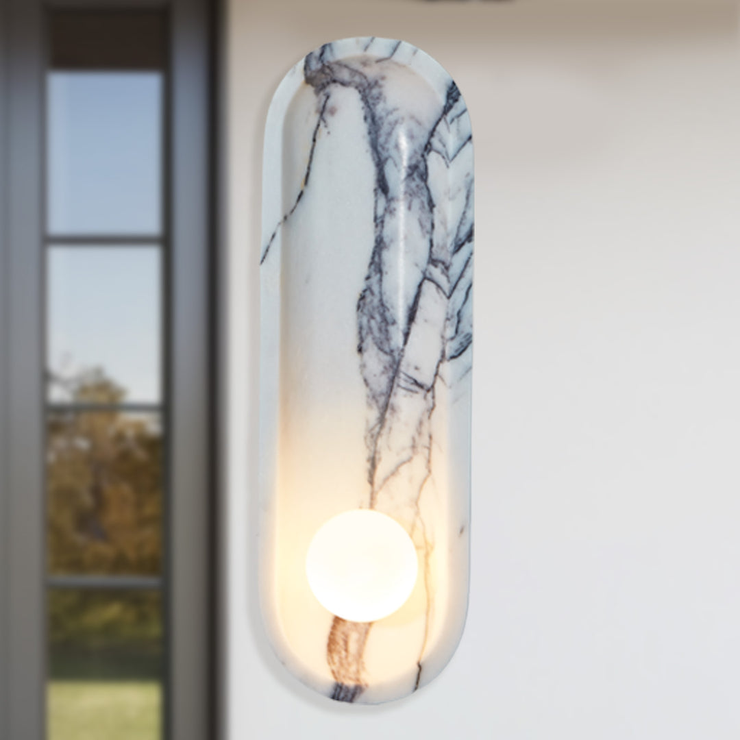 Roxane White Marble Wall Sconce - Elegant Roxane sconce Design with Stunning Finishes - Perfect for Bathroom Sconce and Kitchen Sconce