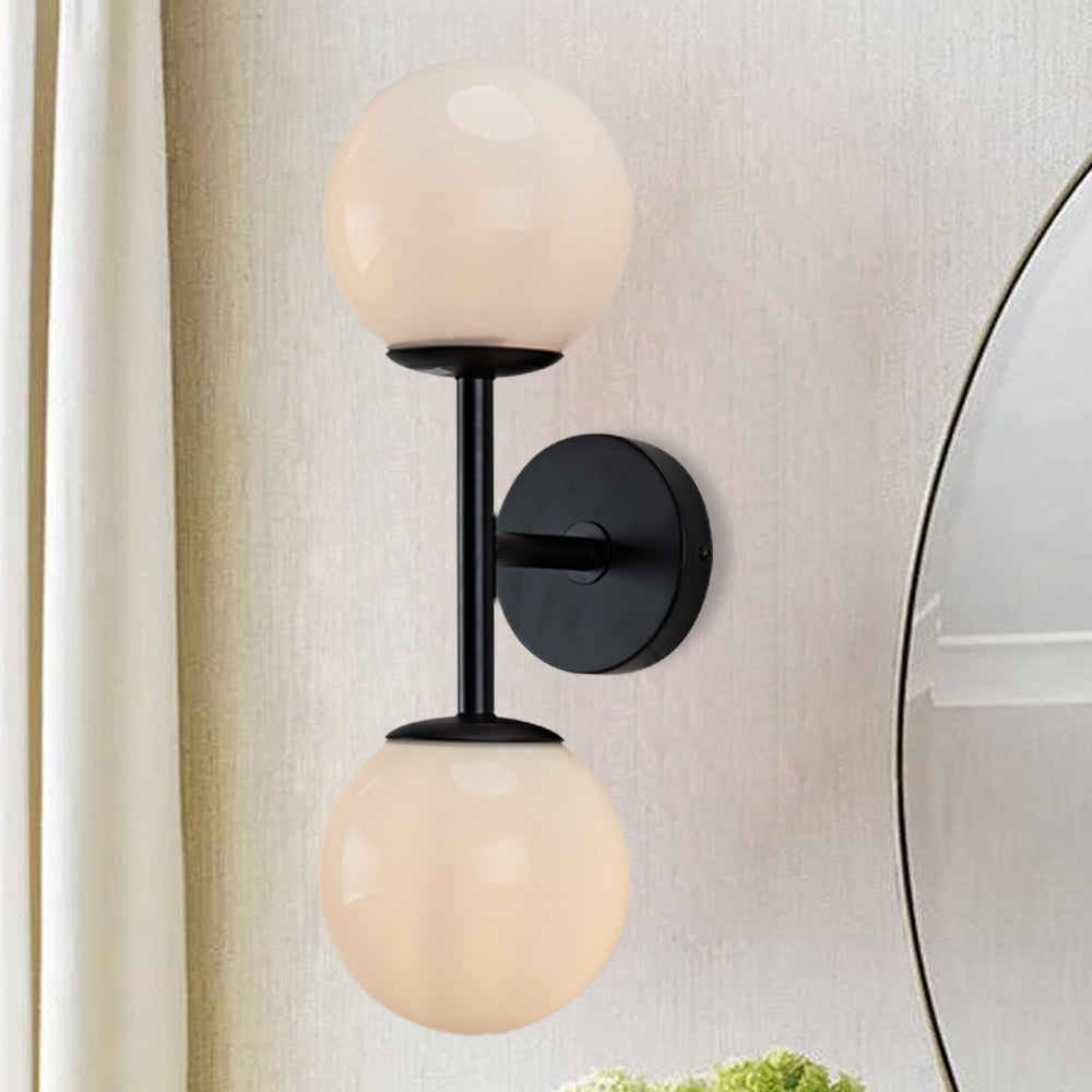 Fiberglass Glow Double Wall Sconce: Cast Fiberglass with White Textured Finish and Pewter/Gold Accents for Kitchen, Bathroom, Outdoor