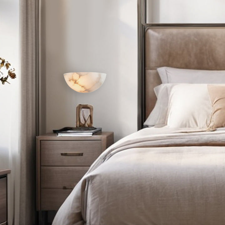 Alabaster Natural Stone Wall Light Sconce - Elegant Natural Stone Lighting for Home Decor - Perfect for Living Room, Kitchen, and Bedroom Wall Lights