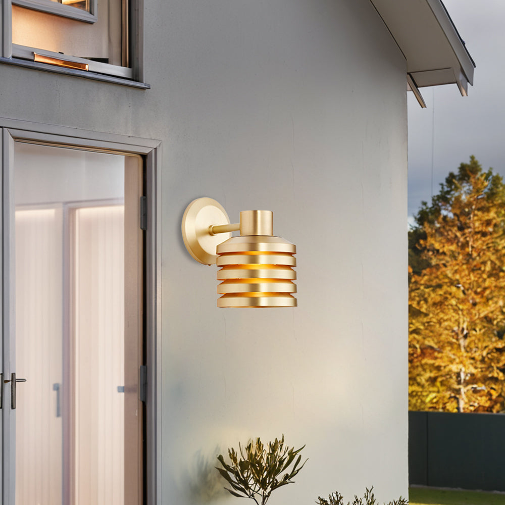 Illuminate Brass Louver Sconce - Adjustable Dimmable Wall Light Fixture-Perfect for the Living Room and Outdoors