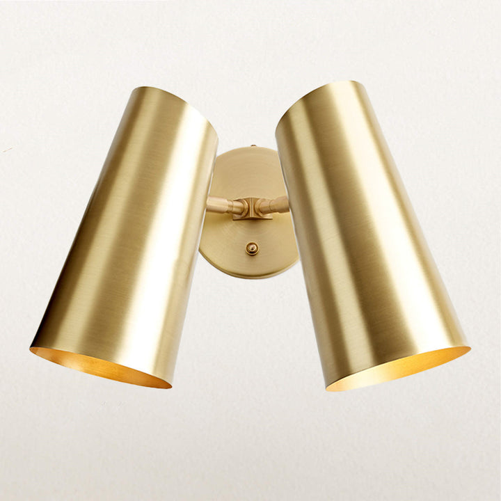 Articulating Mid-Century Double Sconce - Stylish Brass Metal Wall Lights for Living Room