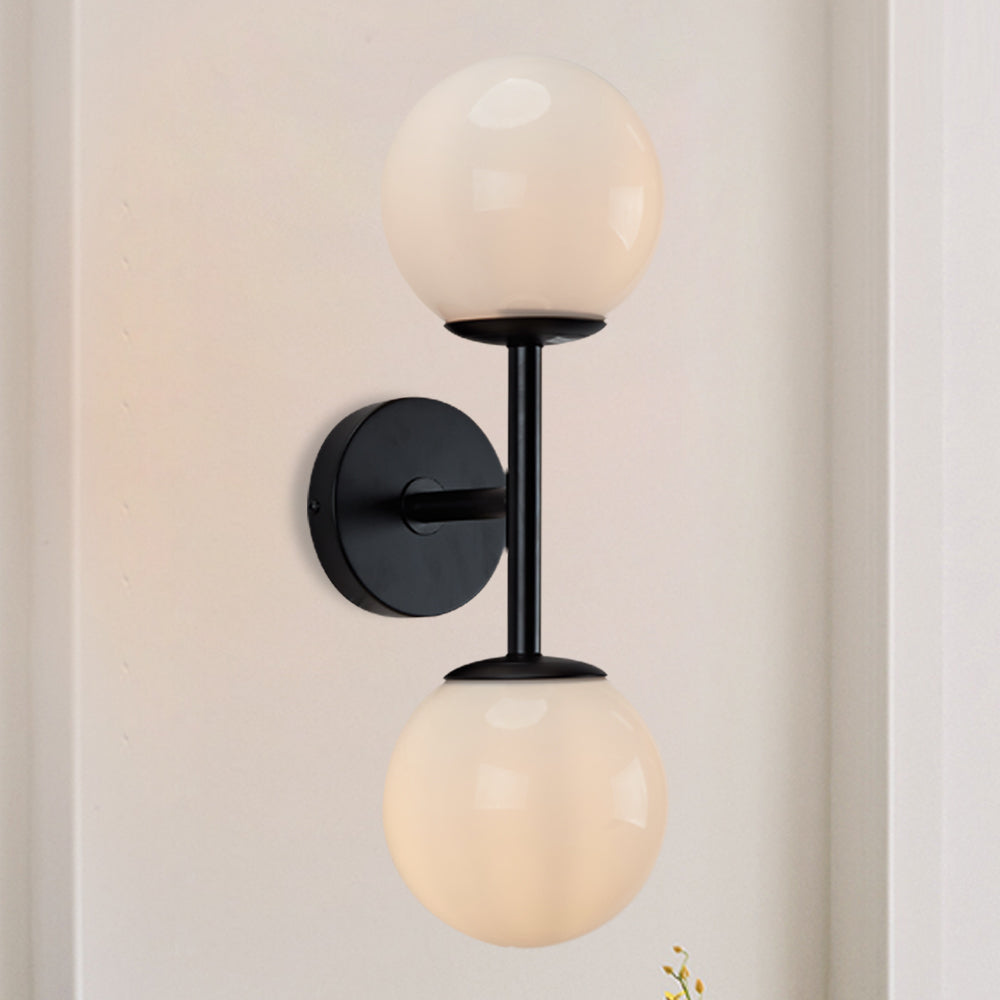 Fiberglass Glow Double Wall Sconce: Cast Fiberglass with White Textured Finish and Pewter/Gold Accents for Kitchen, Bathroom, Outdoor