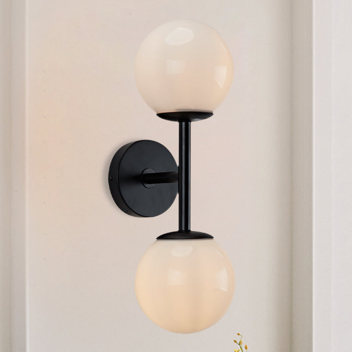 Fiberglass Glow Double Wall Sconce: Cast Fiberglass with White Textured Finish and Pewter/Gold Accents for Kitchen, Bathroom, Outdoor