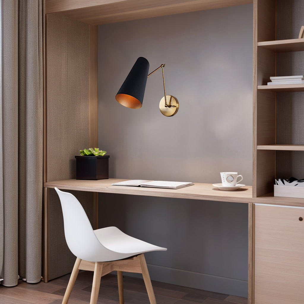Elegant Articulating Mid-Century Modern Metal Sconce - Stylish and Functional Wall Lights for Living Room