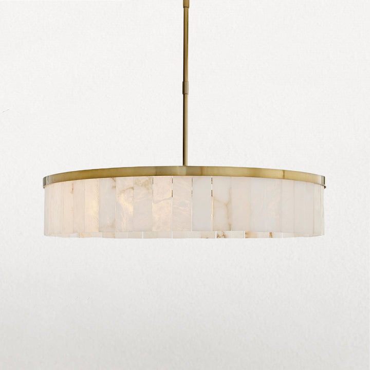 Alabaster Rustic Chandelier - A Modern Living Room Chandelier with Rustic Refinement and Iron Frame Featuring Alabaster Tiles - Perfect Hanging Light Fixture for Your Living Room