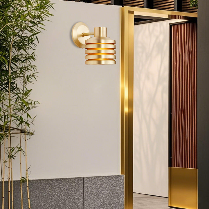 Illuminate Brass Louver Sconce - Adjustable Dimmable Wall Light Fixture-Perfect for the Living Room and Outdoors