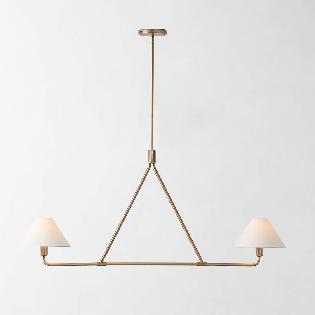 Minimalist Elegance Architectural 2-Light Tapered Pendant: Angular and Minimalist Design for Dining, Bedroom, and Living Room Illumination