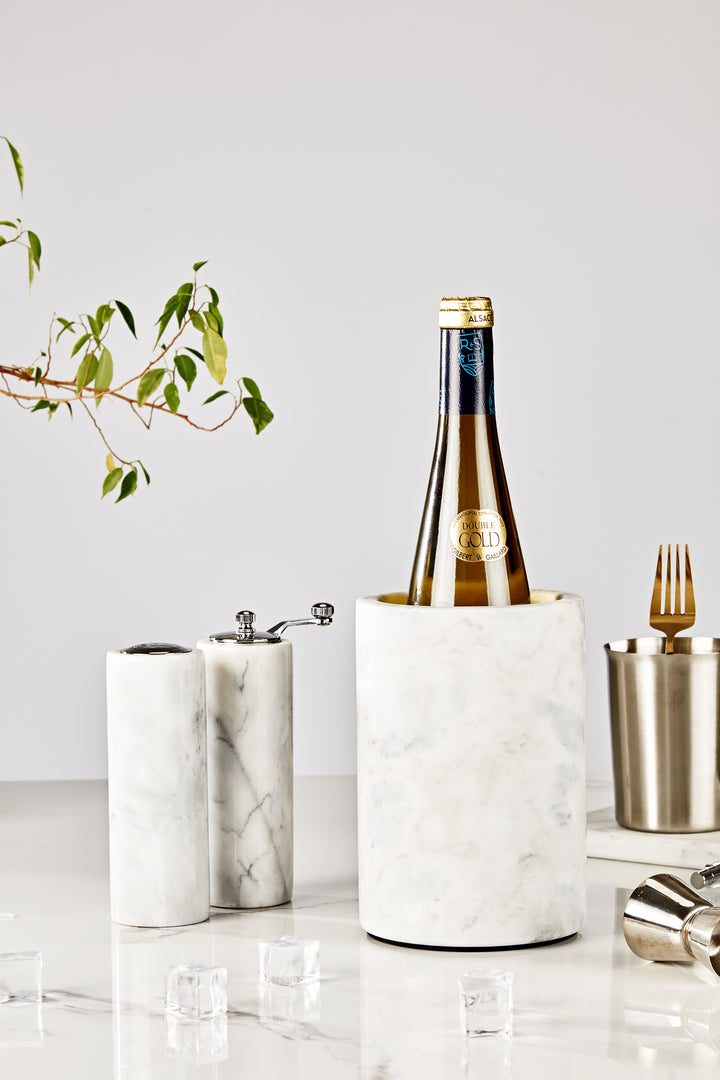 legant White Marble Wine Cooler for Kitchen - Multi-functional Design for Dining Room and Perfect Marble Wine Chiller