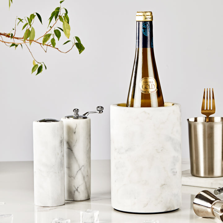 legant White Marble Wine Cooler for Kitchen - Multi-functional Design for Dining Room and Perfect Marble Wine Chiller