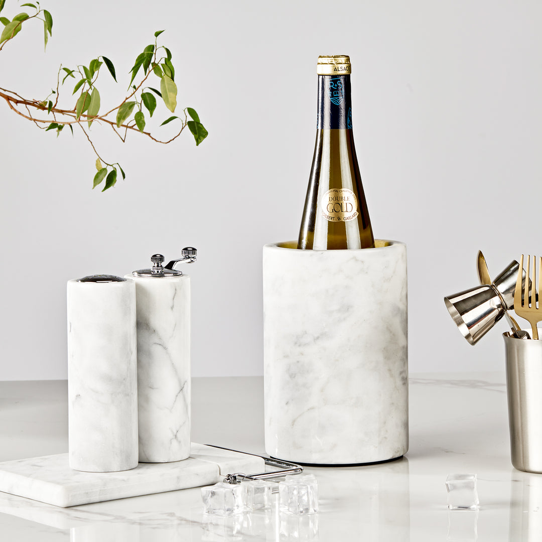 legant White Marble Wine Cooler for Kitchen - Multi-functional Design for Dining Room and Perfect Marble Wine Chiller