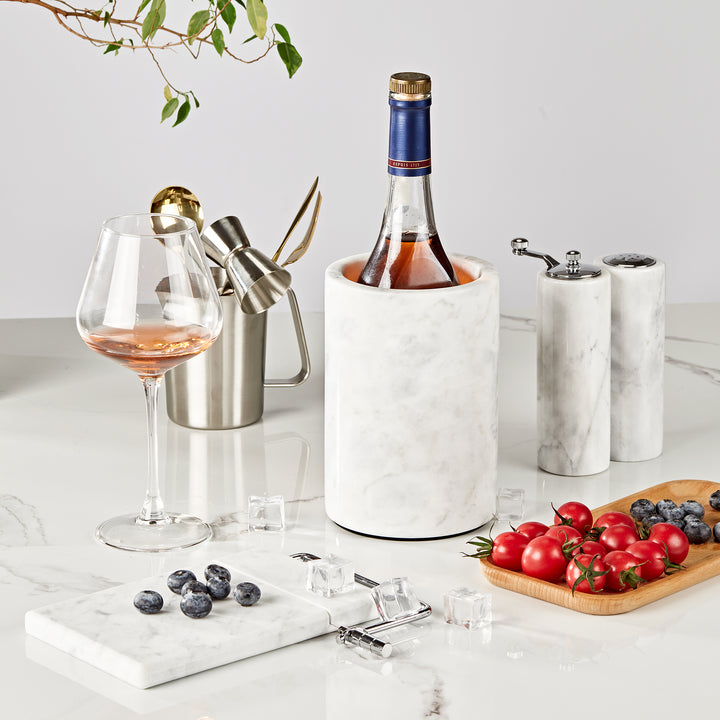 legant White Marble Wine Cooler for Kitchen - Multi-functional Design for Dining Room and Perfect Marble Wine Chiller