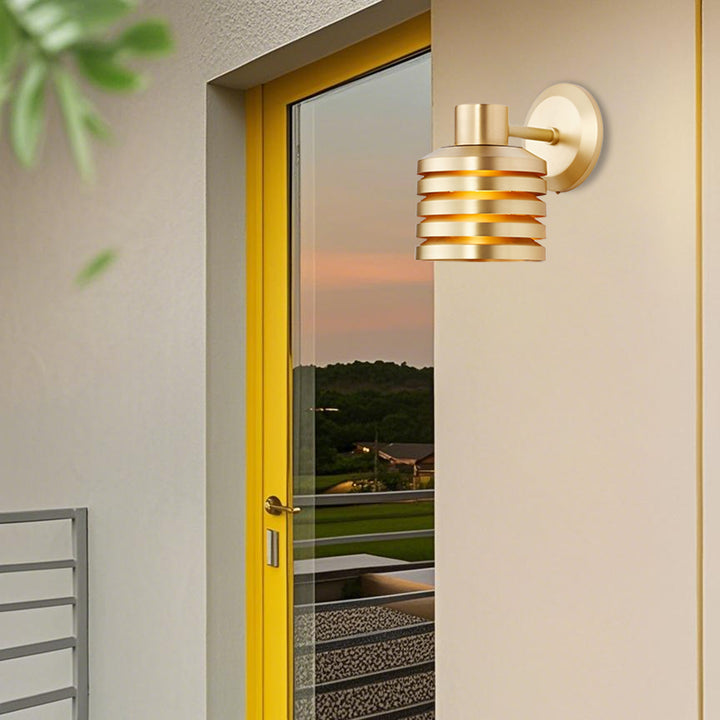 Illuminate Brass Louver Sconce - Adjustable Dimmable Wall Light Fixture-Perfect for the Living Room and Outdoors
