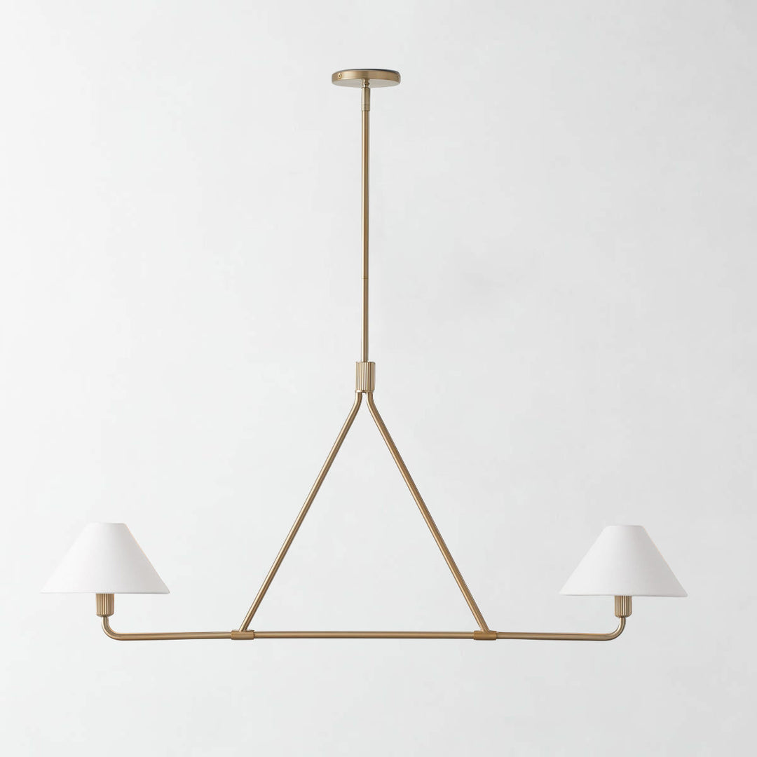 Minimalist Elegance Architectural 2-Light Tapered Pendant: Angular and Minimalist Design for Dining, Bedroom, and Living Room Illumination