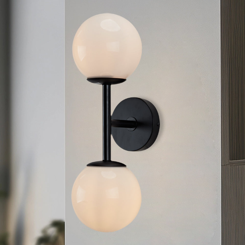 Fiberglass Glow Double Wall Sconce: Cast Fiberglass with White Textured Finish and Pewter/Gold Accents for Kitchen, Bathroom, Outdoor