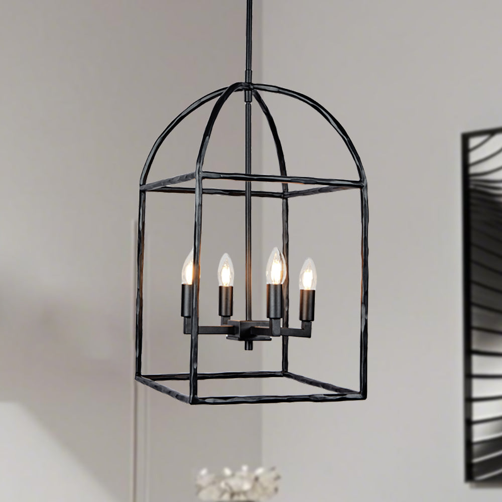 Modern Industrial Forged-Iron Pendant Light - Adjustable Height Hanging Light Fixtures, Suitable for Dining Room And Living Room