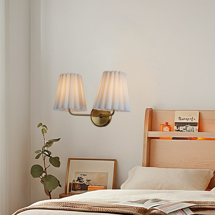Modern Brass Double Sconce for Transitional Decor - Hardwired Lighting for Bedrooms, Living Rooms, and Hallways