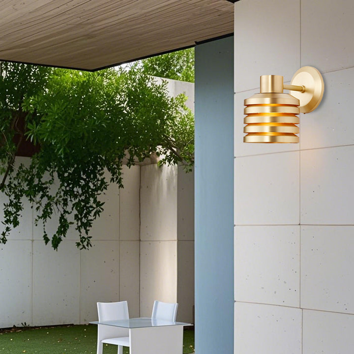 Illuminate Brass Louver Sconce - Adjustable Dimmable Wall Light Fixture-Perfect for the Living Room and Outdoors